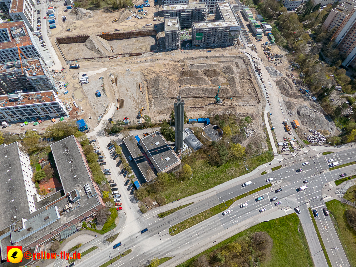 21.04.2023 - Luftbilder von der Baustelle Alexisquartier und Pandion Verde in Neuperlach
